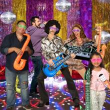 Atmosphere Manufacturing Inflatable Rock Star Toy Set, 18pcs Inflatable Party Props: 4 Inflatable Guitars, 6 Microphones, 6 Shutter Shading Glasses, 1 Saxophone, And 1 Inflatable Keyboard Piano, Random Colors - Multicolor - View 3