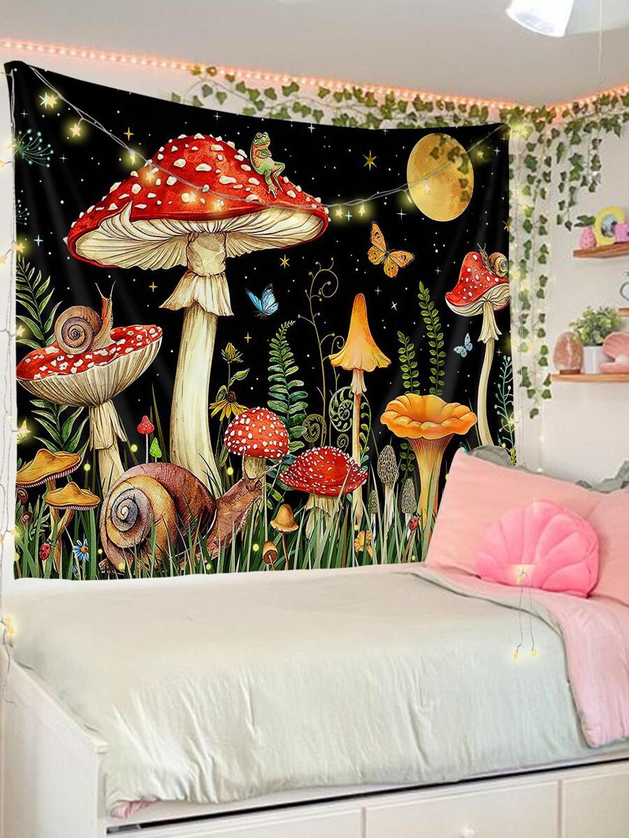 1 Nấm & Họa Tiết Động Vật Thảm Sáng Tạo Vải Nhiều Kích Thước Treo Tường Chăn Cho Trang Trí Tường Nhà - Nhiều màu - Xem 1