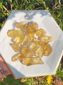 1 件 100 克天然水晶黄水晶原石原石疗愈宝石散装水晶石适合翻滚最佳礼物 - 黃色 - 查看 3