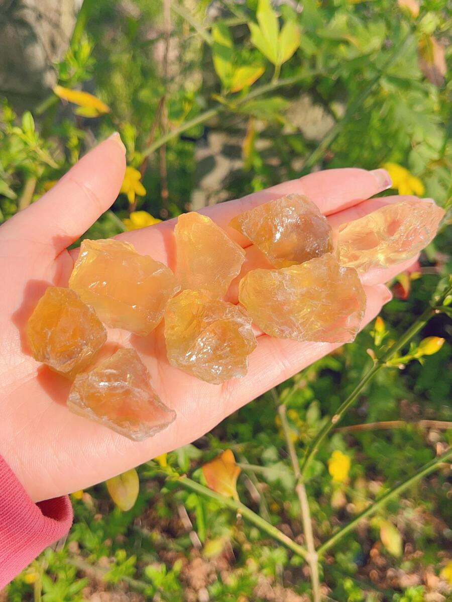 1 件 100 克天然水晶黄水晶原石原石疗愈宝石散装水晶石适合翻滚最佳礼物 - 黃色 - 查看 1