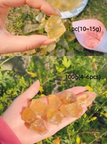 1 件 100 克天然水晶黄水晶原石原石疗愈宝石散装水晶石适合翻滚最佳礼物 - 黃色 - 查看 8
