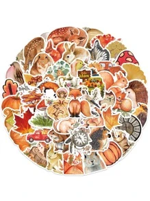 50 cái Nhãn dán mô hình động vật và thực vật, nhãn dán trang trí đa năng sáng tạo cho thủ công DIY, trang trí tài khoản cầm tay - Nhiều màu - Xem 4