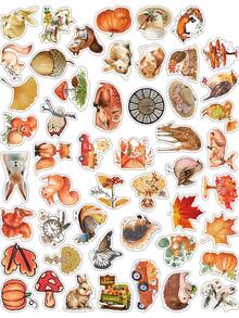 50 cái Nhãn dán mô hình động vật và thực vật, nhãn dán trang trí đa năng sáng tạo cho thủ công DIY, trang trí tài khoản cầm tay - Nhiều màu - Xem 6