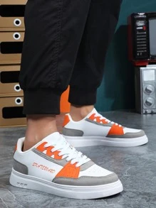 男士字母圖案前綁帶運動戶外板鞋 - 彩色 - 查看 3