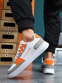 男士字母圖案前綁帶運動戶外板鞋 - 彩色 - 查看 2