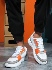 男士字母圖案前綁帶運動戶外板鞋 - 彩色 - 查看 4