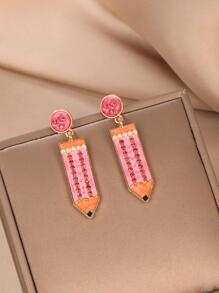 鉛筆耳墜 - 粉色 - 查看 3