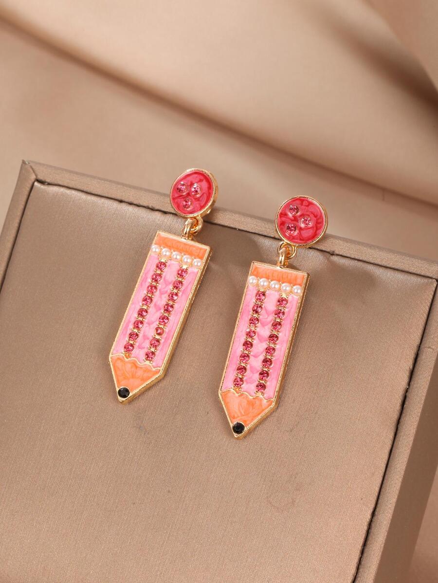 鉛筆耳墜 - 粉色 - 查看 1