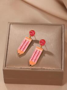 鉛筆耳墜 - 粉色 - 查看 2