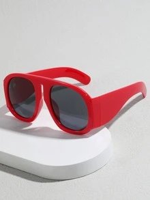 1 件裝女款經典塑膠超大橢圓形戶外時尚眼鏡