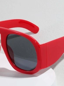 1 件裝女款經典塑膠超大橢圓形戶外時尚眼鏡