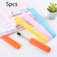 5pcs/set Portable Travel Toothbrush Case Cover Toothbrush Packing Organizer Waterproof Protect Box - Multicolor - View 1