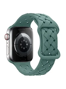 St.siabe 1 件 St. Siabe 硅胶编织运动表带替换表带兼容 Apple Watch 38mm 40mm 41mm 45mm 44mm 42mm 49mm，柔软舒适透气腕带兼容 Apple Watch Ultra 系列 S10/SE/9/8/7/6/5/4/3/2/1 配件表带 - 綠色 - 查看 2