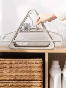 1入組三角形形狀衣架收納架 - 灰色 - 查看 3