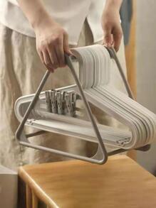 1入組三角形形狀衣架收納架 - 灰色 - 查看 6