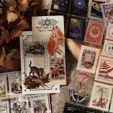 1包信封和植物圖案什錦貼紙，用於DIY工藝複古多用途裝飾貼紙，手賬裝飾 - 杏色 - 查看 7