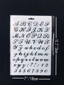 1入組字母空心白色繪圖模板，簡單多用途繪畫模板，用於繪畫，DIY工藝 - 白色 - 查看 3