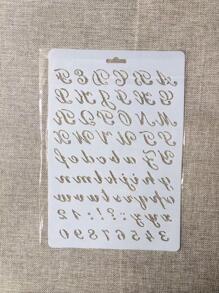 1入組字母空心白色繪圖模板，簡單多用途繪畫模板，用於繪畫，DIY工藝 - 白色 - 查看 2