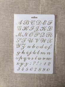 1入組字母空心白色繪圖模板，簡單多用途繪畫模板，用於繪畫，DIY工藝 - 白色 - 查看 1