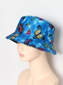 1 pièce Chapeau de soleil polyvalent pour femme avec motif papillon, style seau/pêcheur