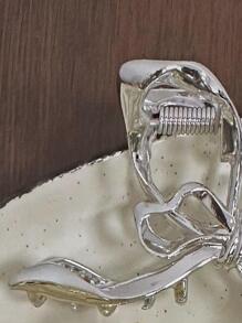 1 chiếc nơ nữ thiết kế kẹp tóc thời trang để trang trí tóc - Bạc - Xem 2