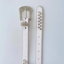 1pc Women Rhinestone Decor Luxury Y2K Belt For Summer - White - View 2