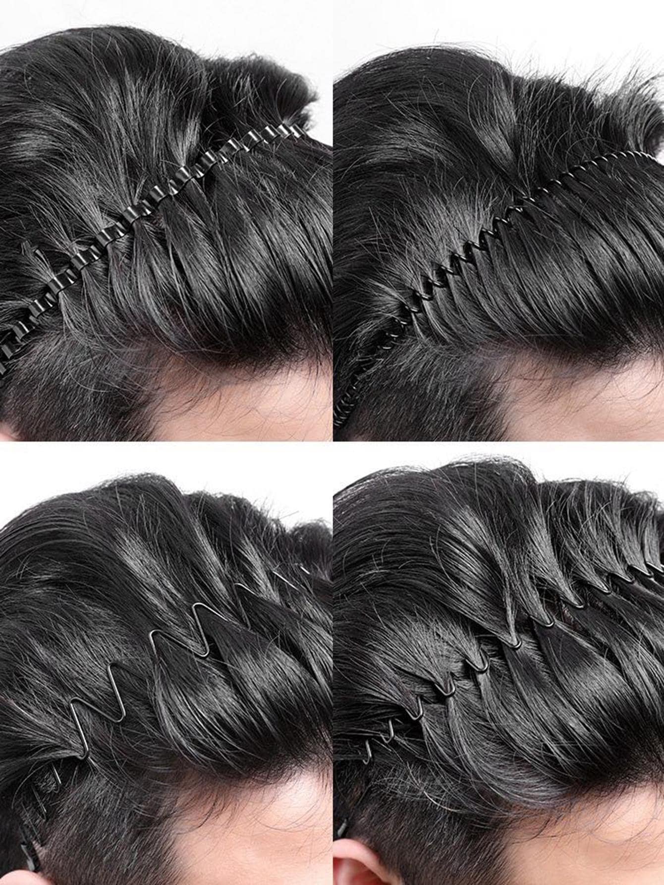 4入組男士極簡金屬髮箍