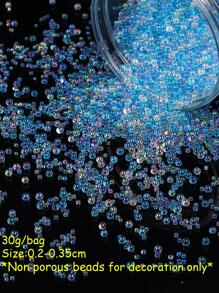 30g UV 树脂泡沫珠 2mm 至 3.5mm 水滴形泡沫珠填充剂，用于 DIY 摇床树脂模具树脂吊坠首饰生产（蓝色） - 无孔珠仅用于装饰 - 彩色 - 查看 3