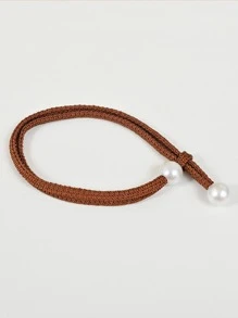 1入組人造珍珠裝飾窗簾綁帶 - 咖啡棕 - 查看 6