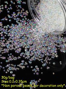 beadia 30g Cuentas de vidrio 3D sin agujeros, de 2-3,5 mm, adecuadas para hacer joyas de resina DIY (color transparente) - Cuentas solo para decoración - Blanco - Ver 4