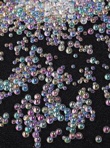 beadia 30g Cuentas de vidrio 3D sin agujeros, de 2-3,5 mm, adecuadas para hacer joyas de resina DIY (color transparente) - Cuentas solo para decoración - Blanco - Ver 2