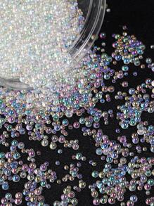 beadia 30g Cuentas de vidrio 3D sin agujeros, de 2-3,5 mm, adecuadas para hacer joyas de resina DIY (color transparente) - Cuentas solo para decoración - Blanco - Ver 3