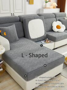 1入組提花彈性沙發座套 - 深灰色 - 查看 3