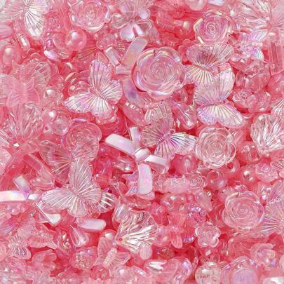 30gram10~40mm Style Mixed AB Color Loose Beads Butterfly Flower Fan Bowknot Acrylic Spacer Beads For Jewelry Making DIY Bracelet