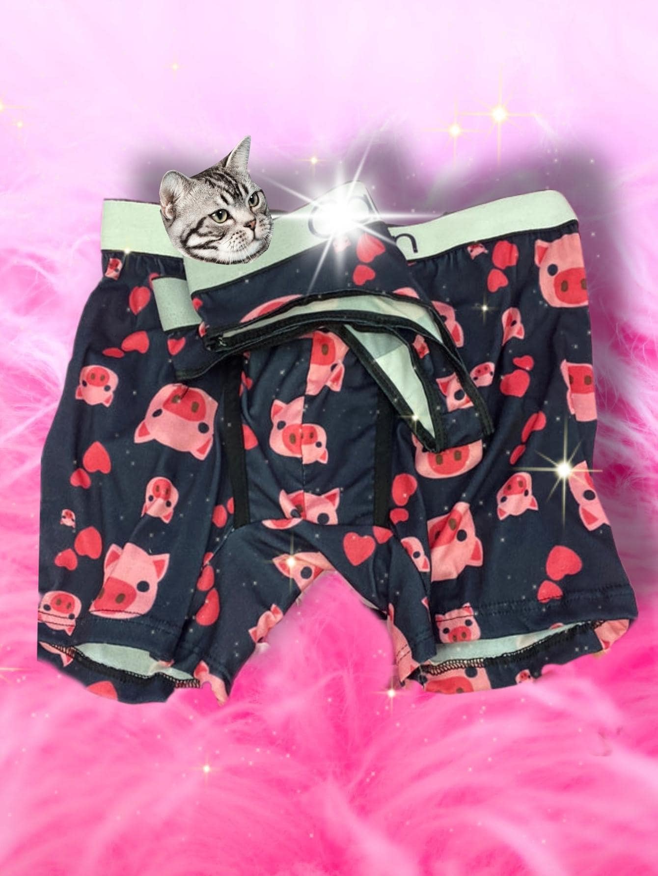 Duo de ropa interior puerquito negro - Rosa Fucsia - Ver 1