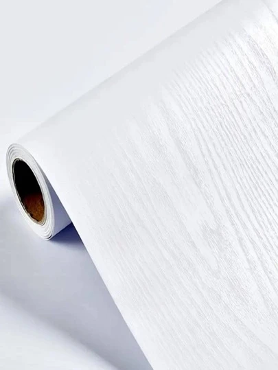 1 rollo de papel tapiz autoadhesivo de vinilo con patrón de grano de madera blanca engrosada, impermeable y resistente al aceite, fácilmente removible para decoración del hogar, sala de estar, dormitorio, encimera