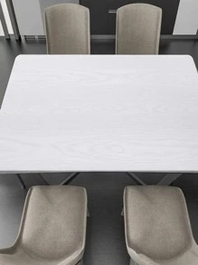 1 Roll Thickened White Wood Grain Pattern Vinyl Self-Adhesive Wallpaper, Waterproof & Oil-Proof, Easily Removable For Home Decoration, Living Room, Dorm Room, Countertop - White - View 5