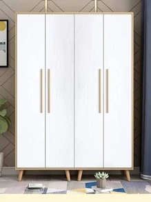 1 Roll Thickened White Wood Grain Pattern Vinyl Self-Adhesive Wallpaper, Waterproof & Oil-Proof, Easily Removable For Home Decoration, Living Room, Dorm Room, Countertop - White - View 3