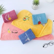 1pc Fruit Embroidery Hair Drying Cap - Pink - View 2