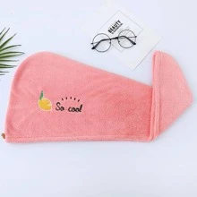 1pc Fruit Embroidery Hair Drying Cap - Pink - View 7