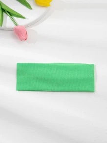 件街頭風格針織彈性髮帶，適合日常瑜珈、戶外運動 - 綠色 - 查看 2