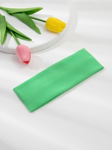 件街頭風格針織彈性髮帶，適合日常瑜珈、戶外運動 - 綠色 - 查看 1