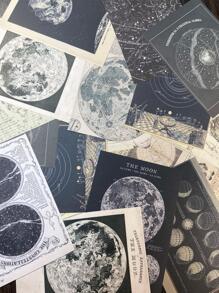 60pcs Planet Pattern Material Paper, Vintage Multi-Purpose Decorative Craft Paper For DIY Craft, Hand Account Back To School - Multicolor - View 2