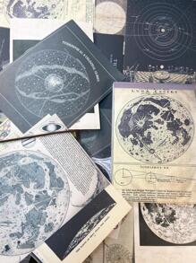 60pcs Planet Pattern Material Paper, Vintage Multi-Purpose Decorative Craft Paper For DIY Craft, Hand Account Back To School - Multicolor - View 4