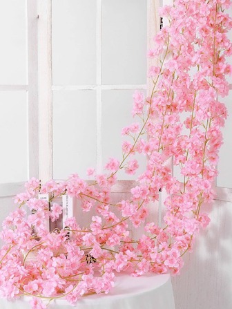 1 件纯色人造花藤，创意涤纶多用途人造花环，适用于派对、婚礼、居家、情人节、礼物