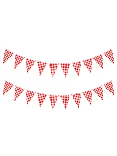 1入組格紋圖案裝飾拉旗