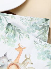 20 片木质一次性餐巾，可爱卡通动物图案纸质餐巾，适用于派对、餐厅、圣诞节 - 彩色 - 查看 3