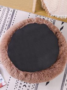 1入組冬季毛絨半封閉寵物床,適用於大型、中型和小型貓狗,附帶毛毯 - 咖啡棕 - 查看 4