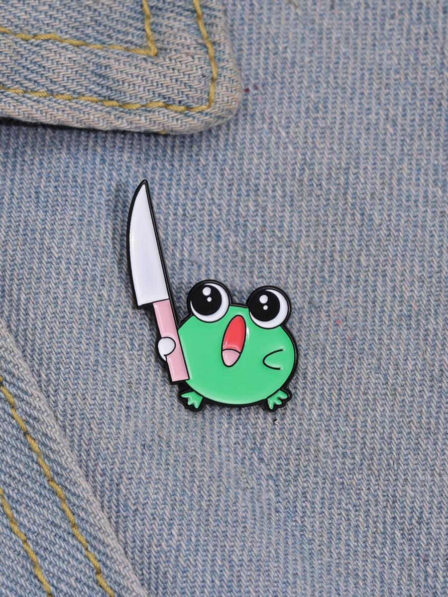 1 Stück süße Cartoon Messer Tier Legierung Emaille Brosche kreative Fuchs Hase Frosch Metall Abzeichen Rucksack Accessoires Schmuckgeschenke