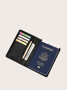 Long Pu Pattern Passport Clip New Multifunctional Passport Bag Travel Multi Card Id Bag Passport Case Passport Holder Passport Cover Passport Wallet for Holiday for Vacation Passport Pouch for Flight for Back to School for Men and Women Travel Essentials Travel Accessories